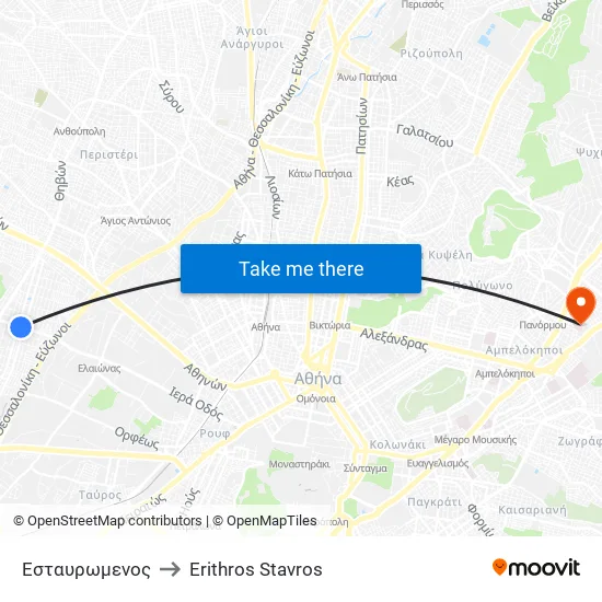 Estavromenos to Red Cross map