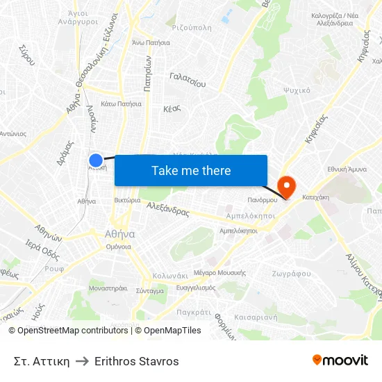 Στ. Αττικη to Red Cross map