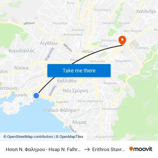 ISAP N. Falirou to Red Cross map