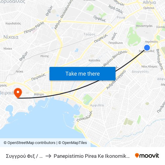 Συγγρού Φιξ / Sygrou Fix to Panepistimio Pirea Ke Ikonomiko Panepistimio Pirea map