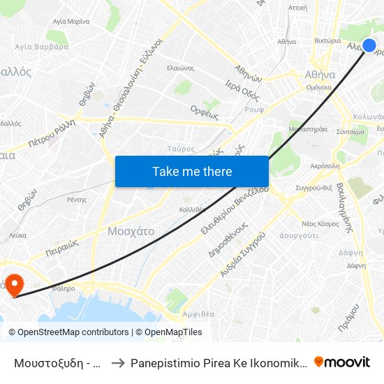 Μουστοξυδη - Moystoxydh to Panepistimio Pirea Ke Ikonomiko Panepistimio Pirea map