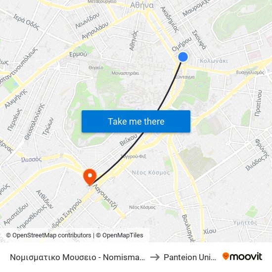 Νομισματικο Μουσειο - Nomismatiko Mouseio to Panteion University map