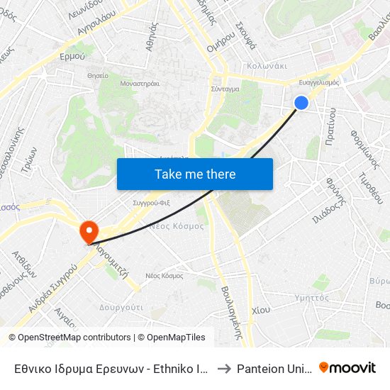 Εθνικο Ιδρυμα Ερευνων - Ethniko Idryma Ereynon to Panteion University map