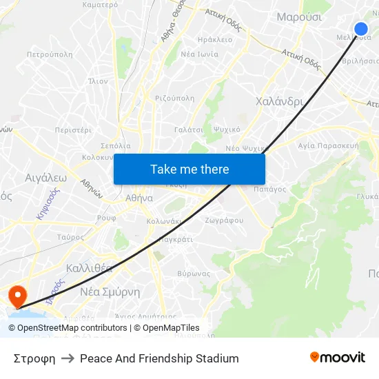 Στροφη to Peace And Friendship Stadium map