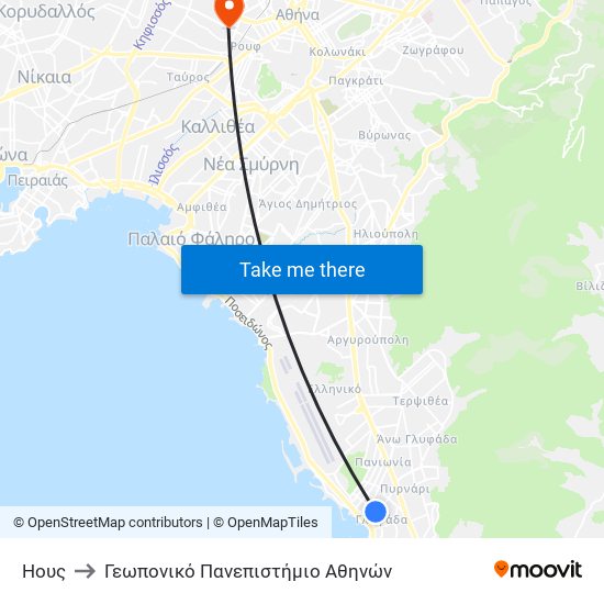 Ηους to Γεωπονικό Πανεπιστήμιο Αθηνών map