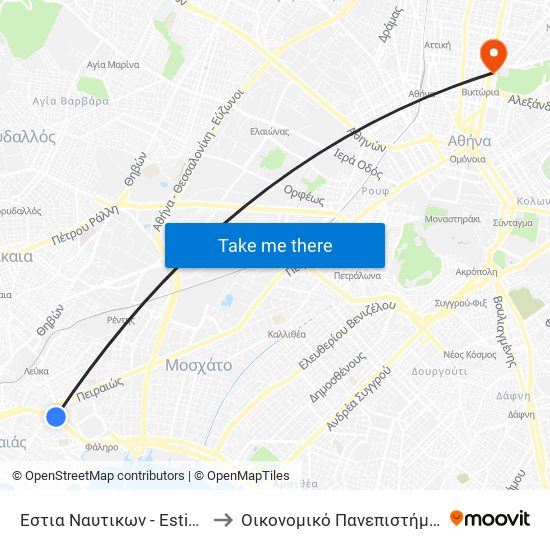 Εστια Ναυτικων - Estia Naytikon to Οικονομικό Πανεπιστήμιο Αθηνών map