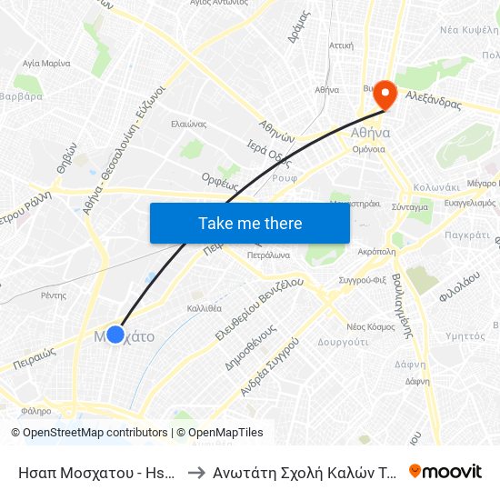 Ησαπ Μοσχατου - Hsap Mosxatoy to Ανωτάτη Σχολή Καλών Τεχνών Αθήνας map