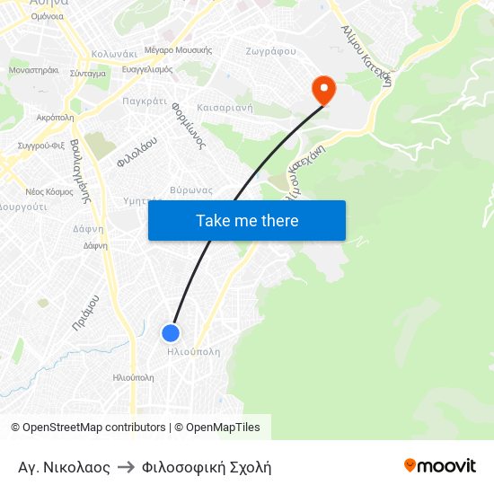 Αγ. Νικολαος to Φιλοσοφική Σχολή map