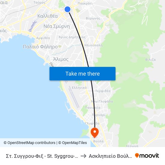 Στ. Συγγρου-Φιξ - St. Syggrou-Fix to Ασκληπιείο Βούλας map