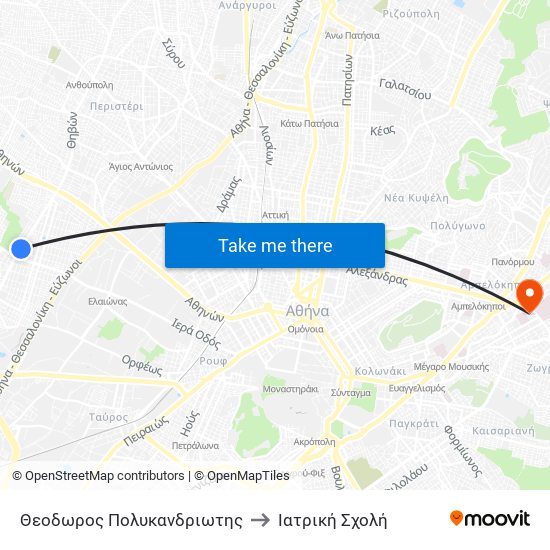 Θεοδωρος Πολυκανδριωτης to Ιατρική Σχολή map
