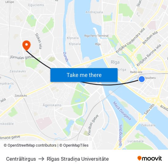 Centrāltirgus to Rīgas Stradiņa Universitāte map