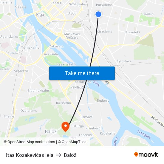 Itas Kozakevičas Iela to Baloži map