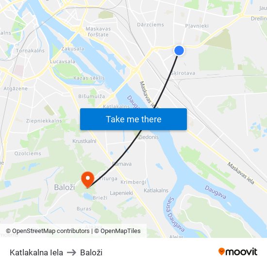 Katlakalna Iela to Baloži map