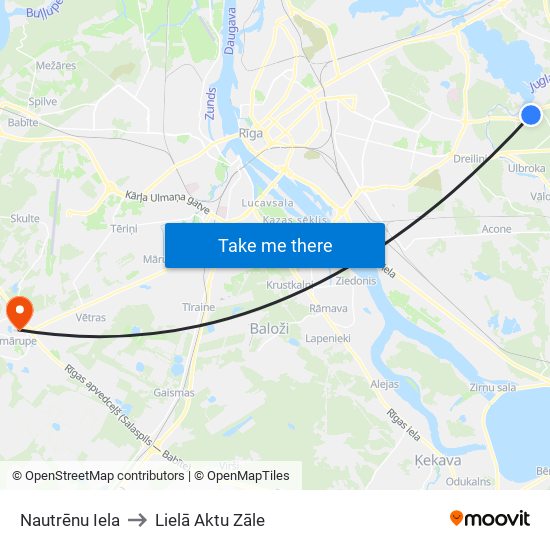 Nautrēnu Iela to Lielā Aktu Zāle map