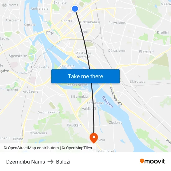 Dzemdību Nams to Balozi map