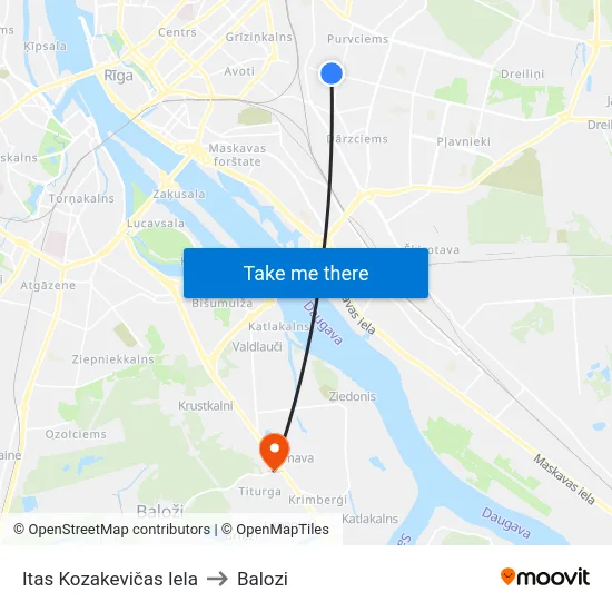 Itas Kozakevičas Iela to Balozi map