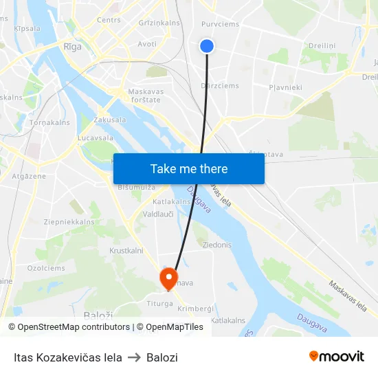 Itas Kozakevičas Iela to Balozi map