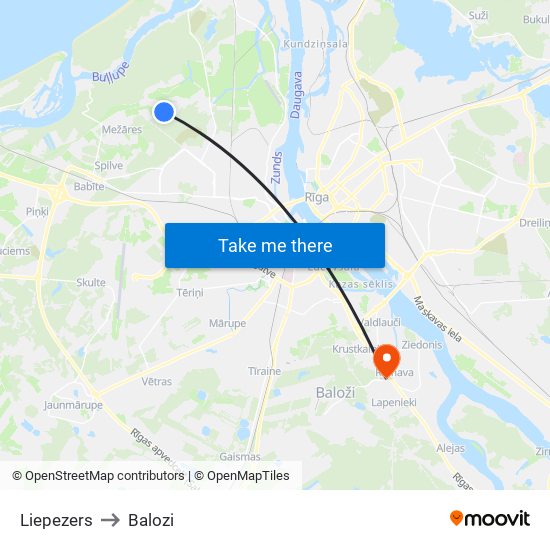 Liepezers to Balozi map