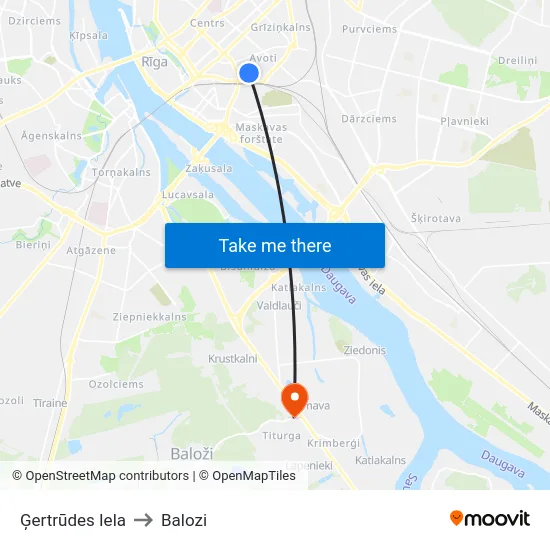 Ģertrūdes Iela to Balozi map