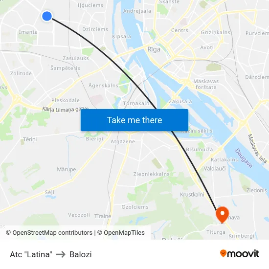 Atc "Latina" to Balozi map