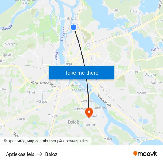 Aptiekas Iela to Balozi map