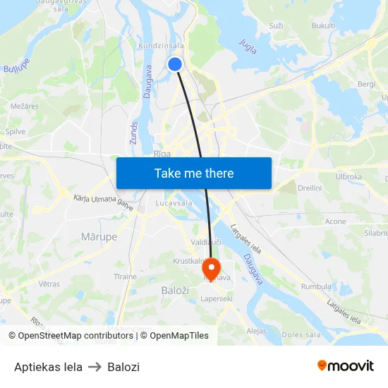 Aptiekas Iela to Balozi map
