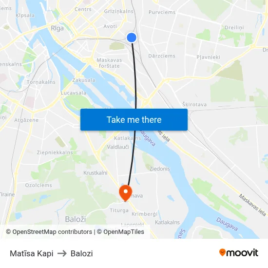 Matīsa Kapi to Balozi map