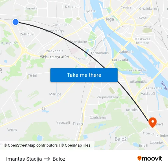 Imantas Stacija to Balozi map