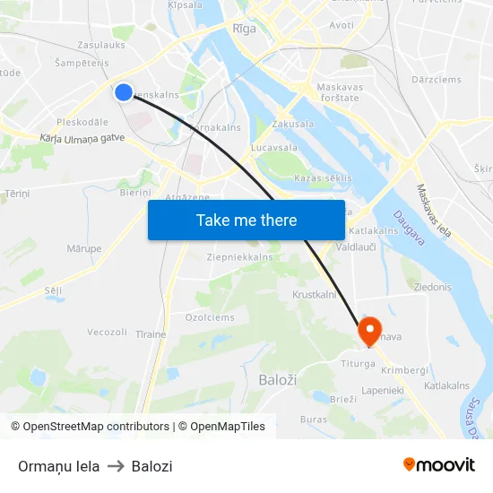 Ormaņu Iela to Balozi map