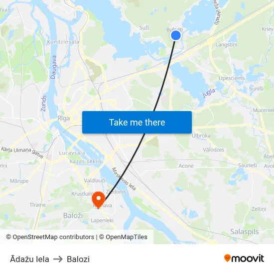 Ādažu Iela to Balozi map