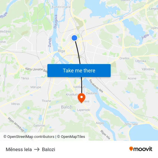 Mēness Iela to Balozi map