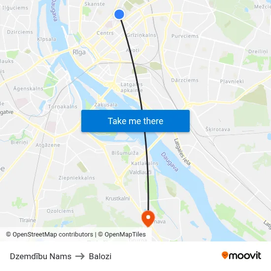 Dzemdību Nams to Balozi map
