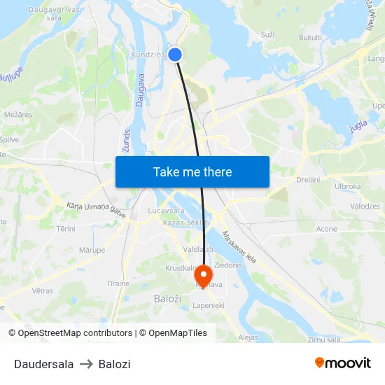 Daudersala to Balozi map