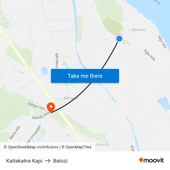 Katlakalna Kapi to Balozi map