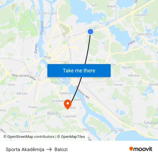 Sporta Akadēmija to Balozi map