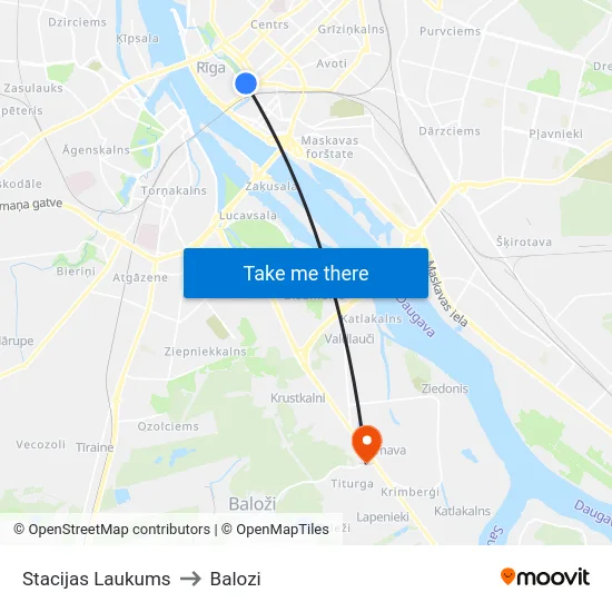Stacijas Laukums to Balozi map