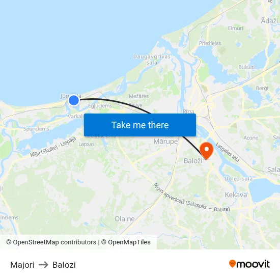 Majori to Balozi map