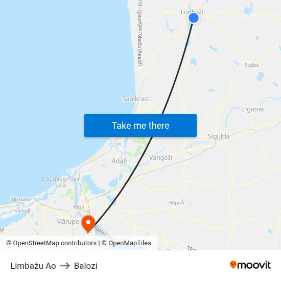 Limbažu Ao to Balozi map