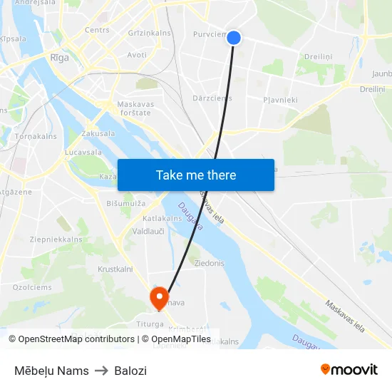 Mēbeļu Nams to Balozi map
