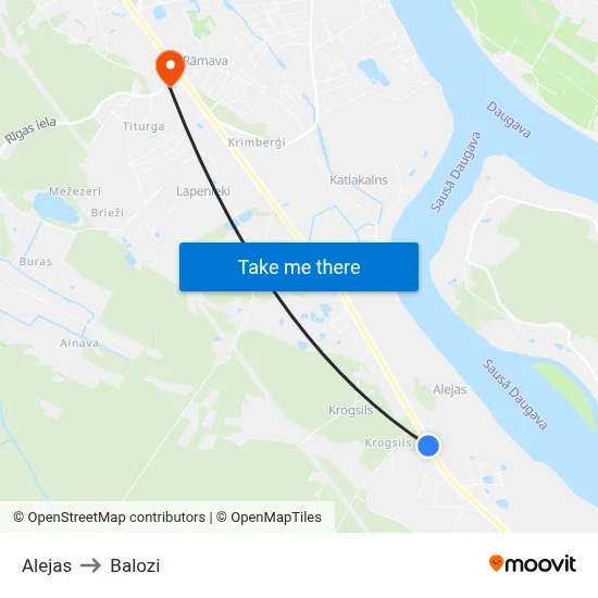 Alejas to Balozi map