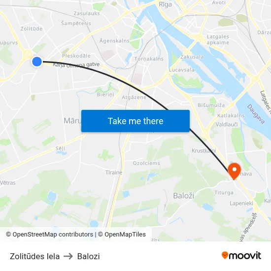 Zolitūdes Iela to Balozi map