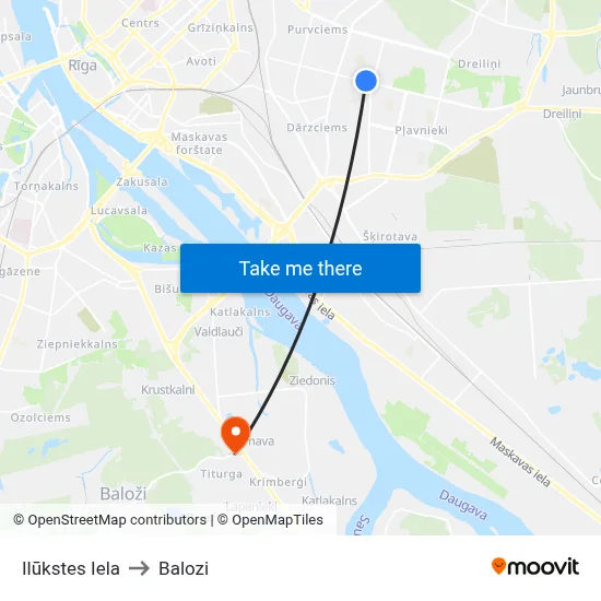 Ilūkstes Iela to Balozi map
