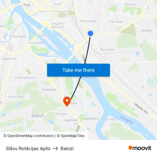 Slāvu Rotācijas Aplis to Balozi map
