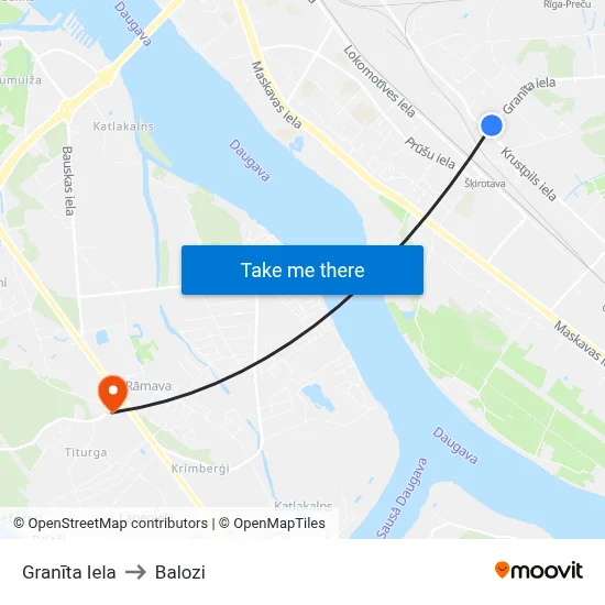 Granīta Iela to Balozi map