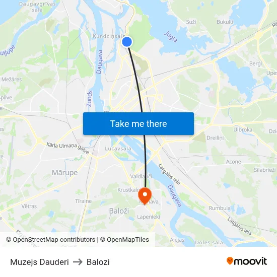 Muzejs Dauderi to Balozi map