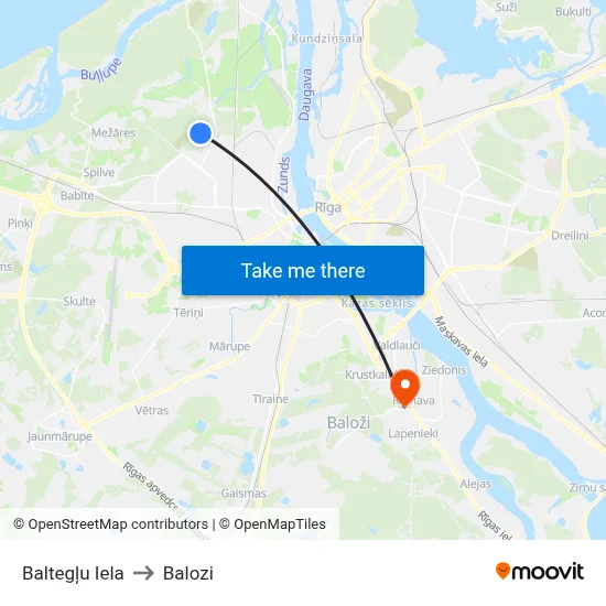 Baltegļu Iela to Balozi map
