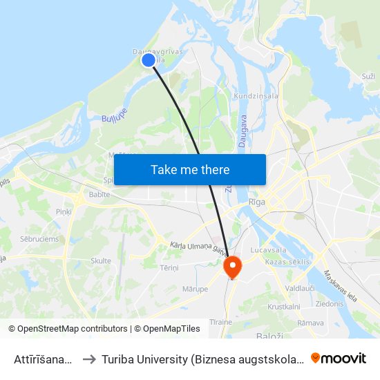 Attīrīšanas Iekārtas to Turiba University (Biznesa augstskola Turība | Turiba University) map