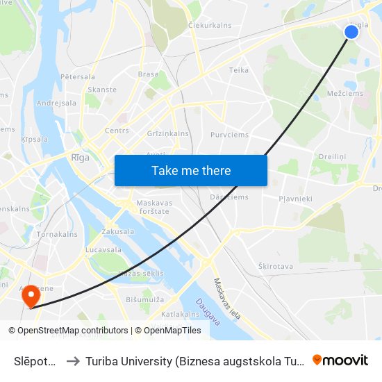 Slēpotāju Iela to Turiba University (Biznesa augstskola Turība | Turiba University) map