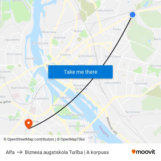 Alfa to Biznesa augstskola Turība | A korpuss map