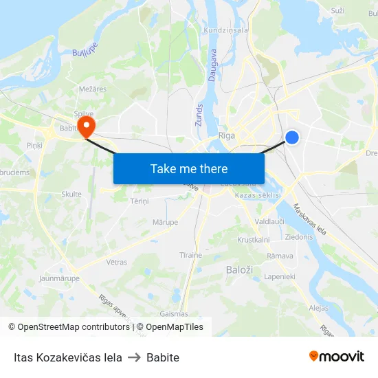 Itas Kozakevičas Iela to Babite map